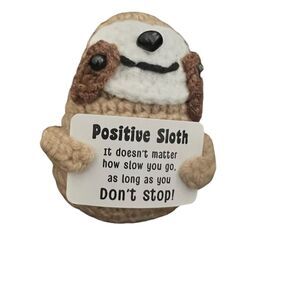 Positive Sloth Plush Motivational Crochet Figure - Girls One Size